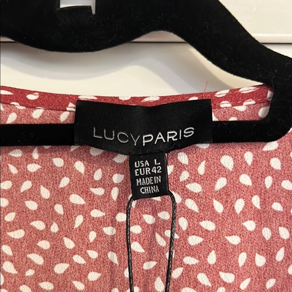 NWT Lucy Paris Elegant Red Polka Dot Wrap Dress - Picture 4 of 9